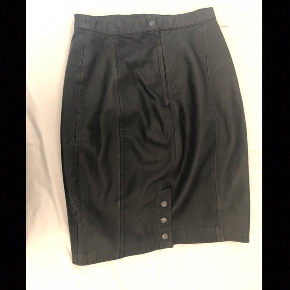BB Dakota vintage genuine black leather skirt - Picture 5 of 6